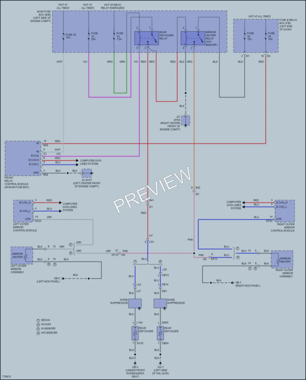 2021 Subaru Outback Defoggers wiring diagram preview