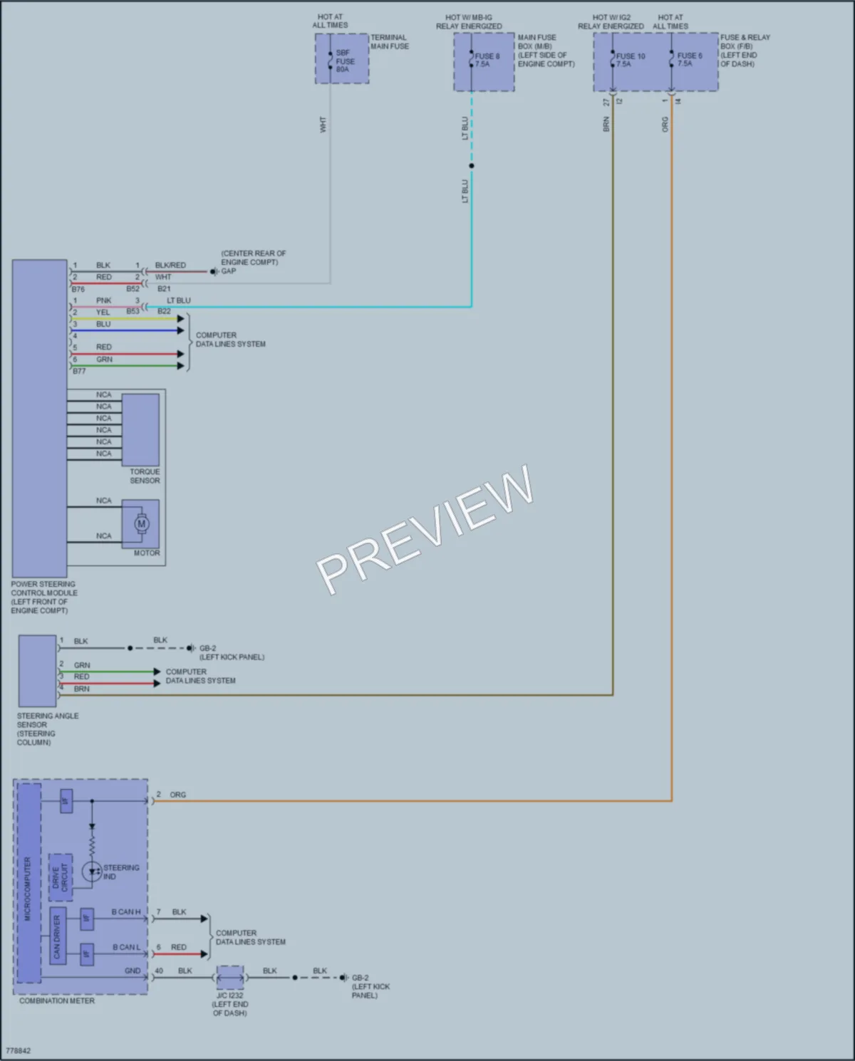 2021 Subaru Outback Electronic Power Steering wiring diagram preview