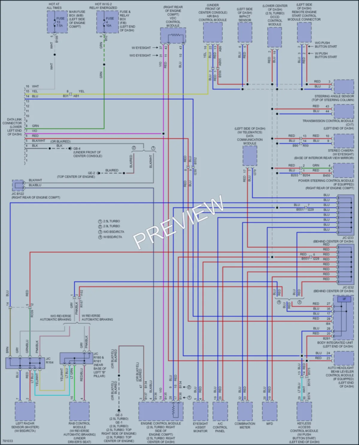 2021 Subaru WRX Computer Data Lines wiring diagram preview
