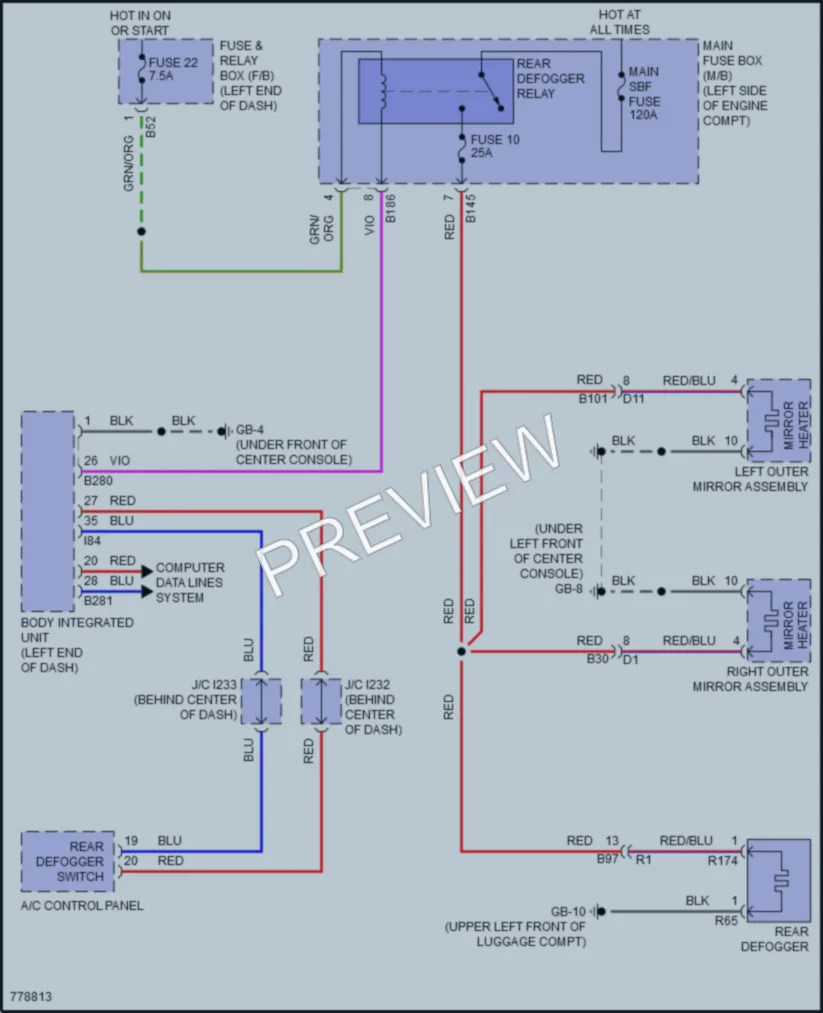 2021 Subaru WRX Defoggers wiring diagram preview