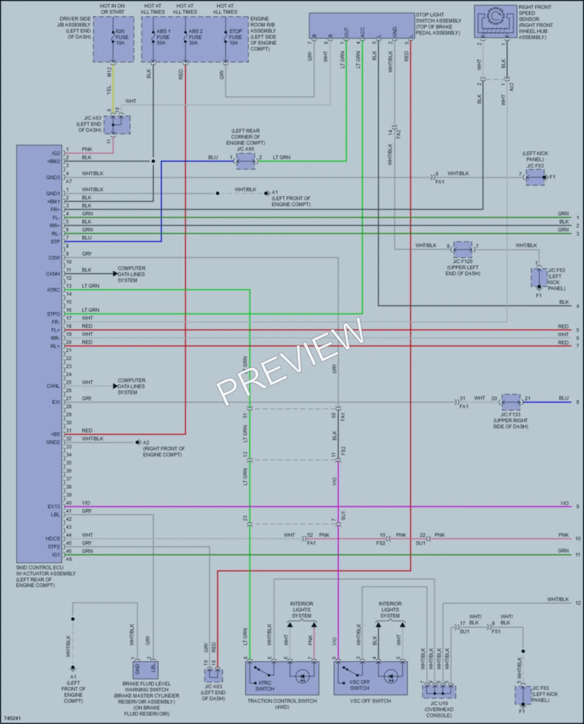 2021 Toyota 4Runner Anti Lock Brakes wiring diagram preview