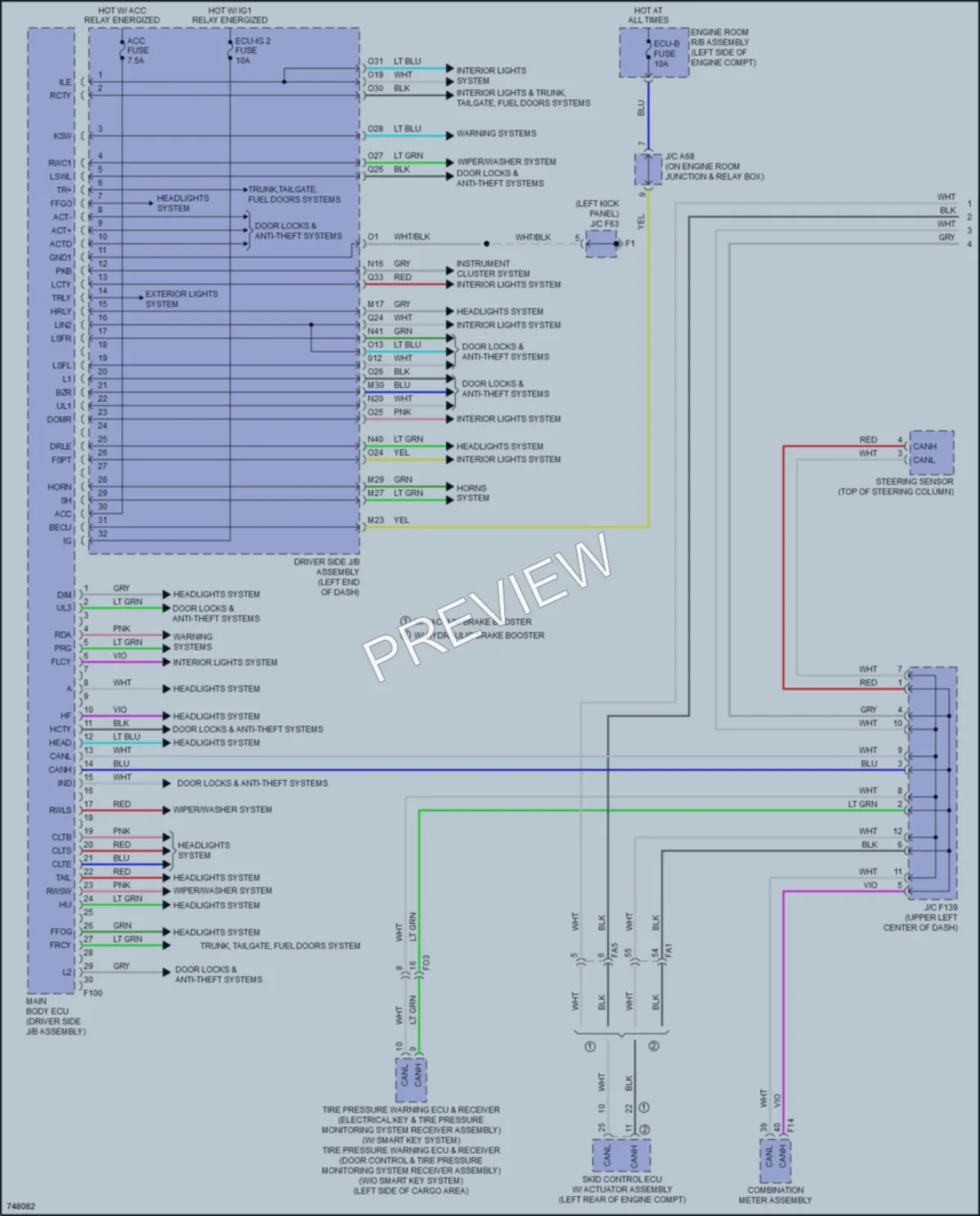 2021 Toyota 4Runner Body Control Modules wiring diagram preview