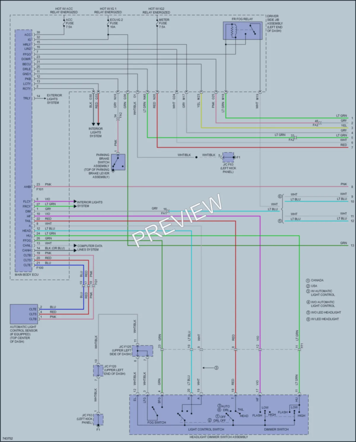 2021 Toyota 4Runner Headlights wiring diagram preview