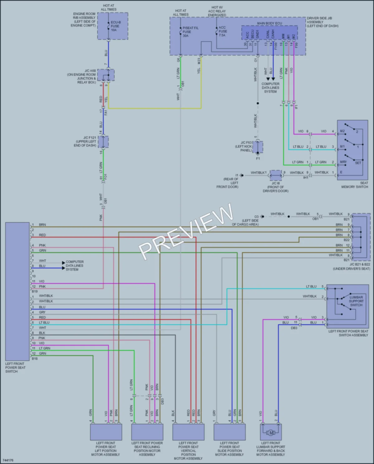 2021 Toyota 4Runner Memory Systems wiring diagram preview
