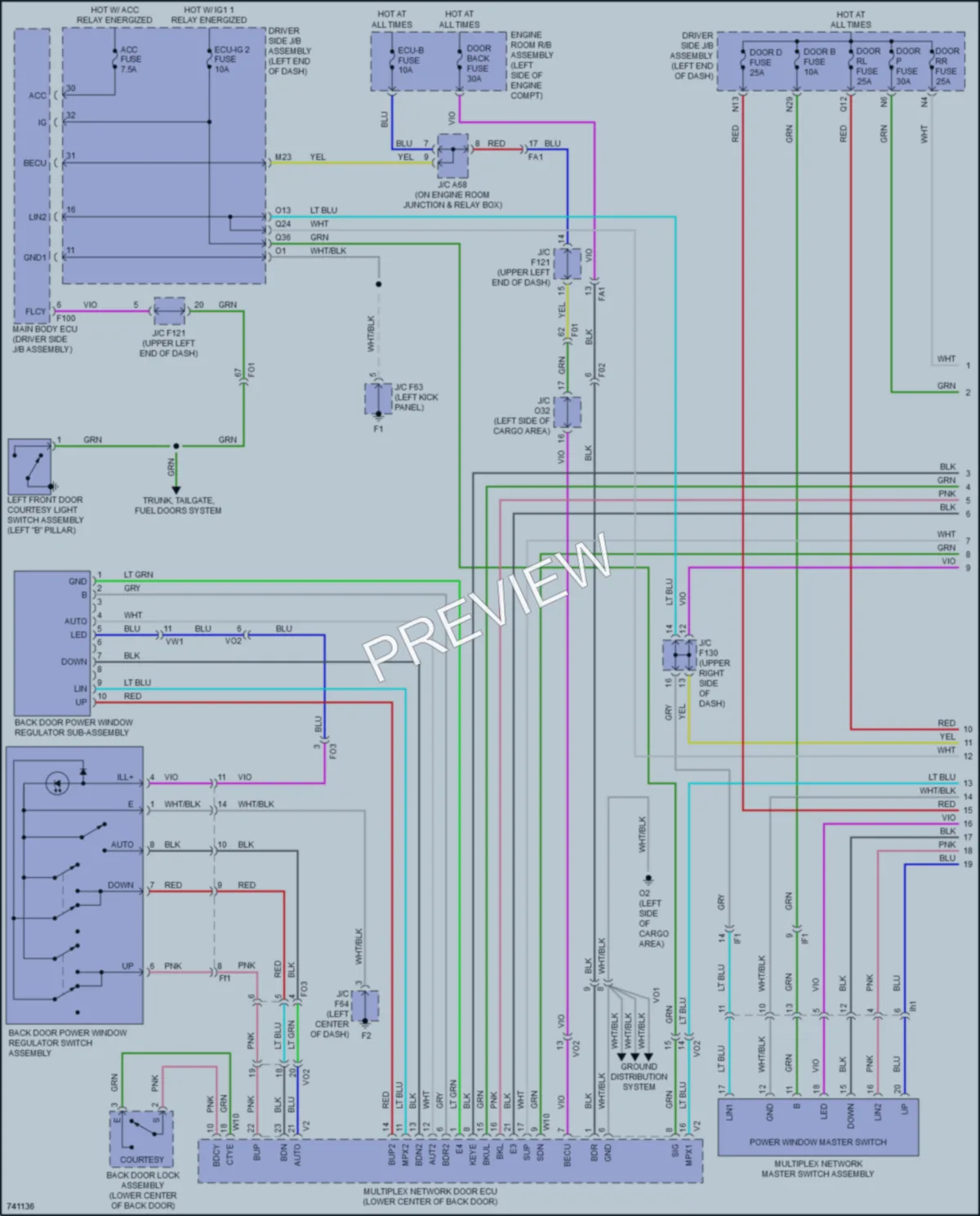 2021 Toyota 4Runner Power Windows wiring diagram preview