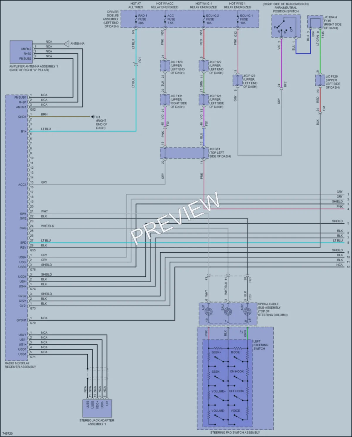2021 Toyota 4Runner Radio wiring diagram preview