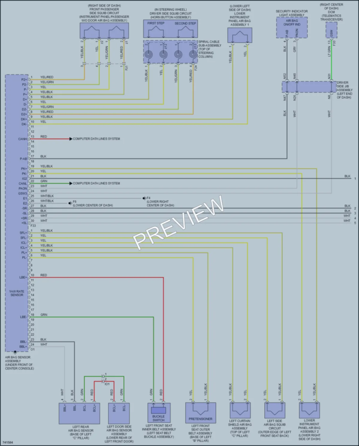 2021 Toyota 4Runner Supplemental Restraints wiring diagram preview