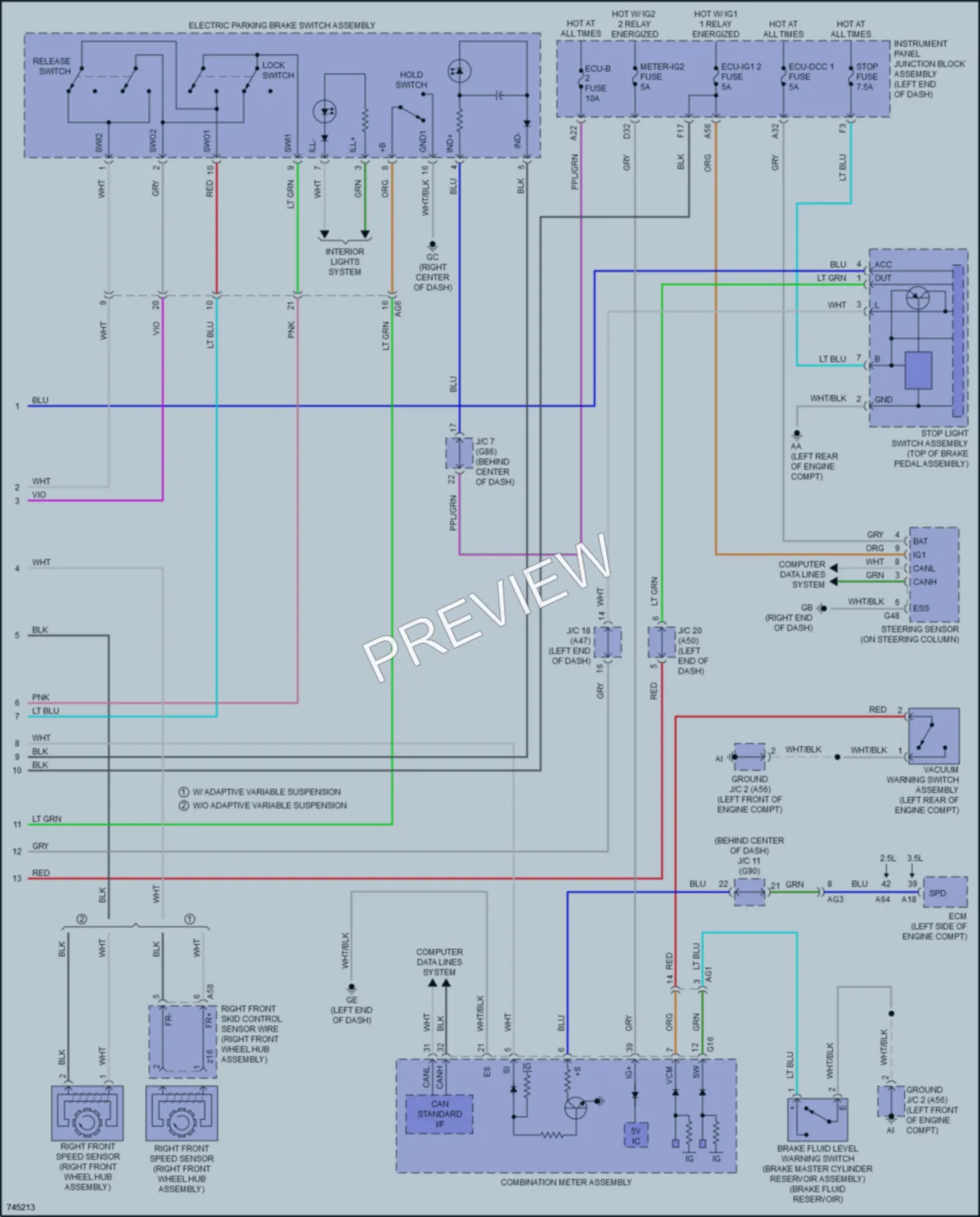 2021 Toyota Avalon Anti Lock Brakes wiring diagram preview