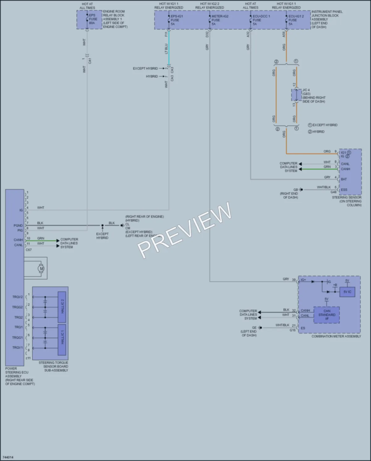 2021 Toyota Avalon Electronic Power Steering wiring diagram preview