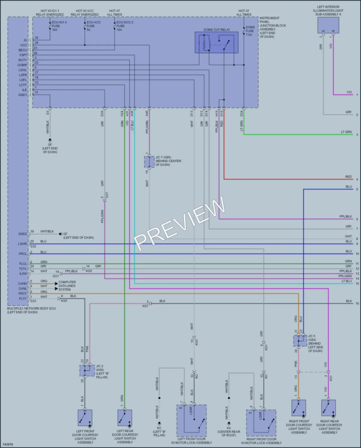 2021 Toyota Avalon Interior Lights wiring diagram preview