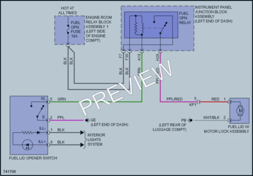 2021 Toyota Avalon Trunk Tailgate Fuel Door wiring diagram preview