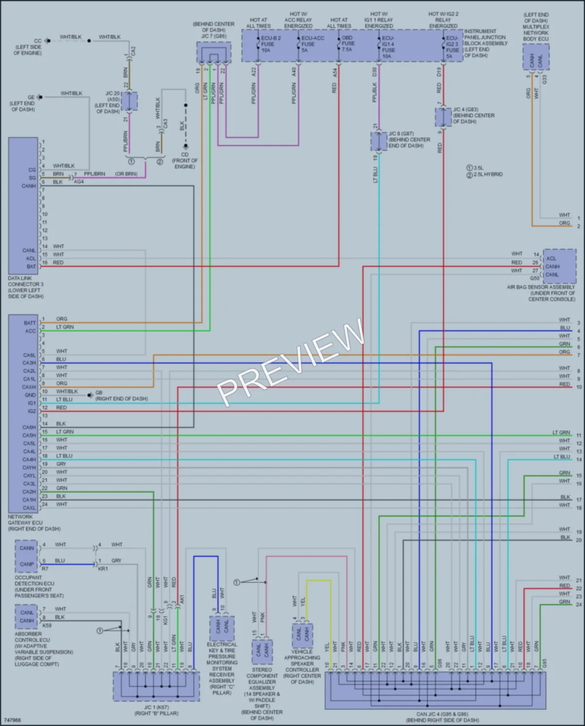 2021 Toyota AvalonHybrid Computer Data Lines wiring diagram preview