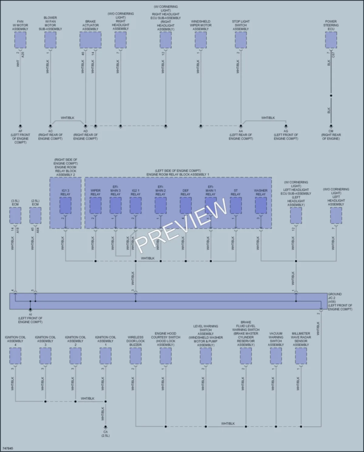 2021 Toyota AvalonHybrid Ground Distribution wiring diagram preview
