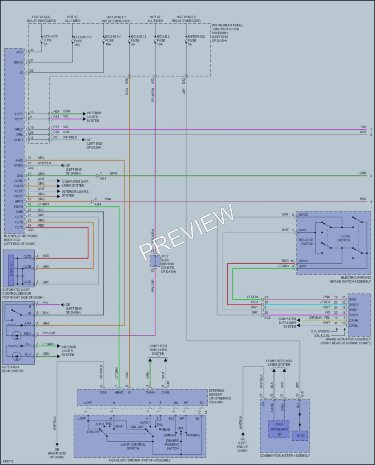 2021 Toyota AvalonHybrid Headlights wiring diagram preview