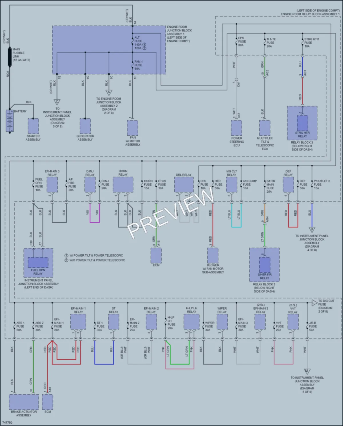 2021 Toyota AvalonHybrid Power Distribution wiring diagram preview
