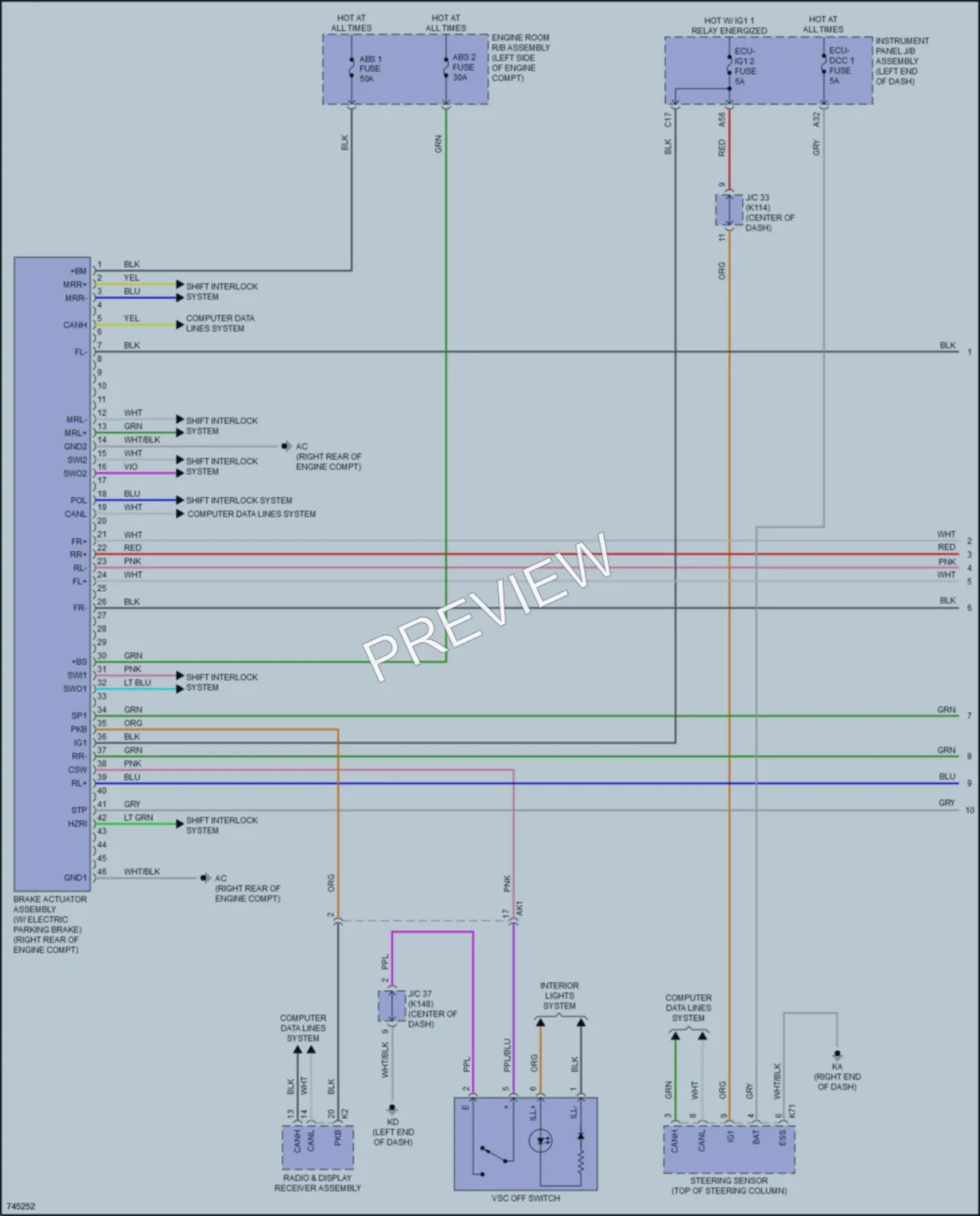 2021 Toyota Camry Anti Lock Brakes wiring diagram preview