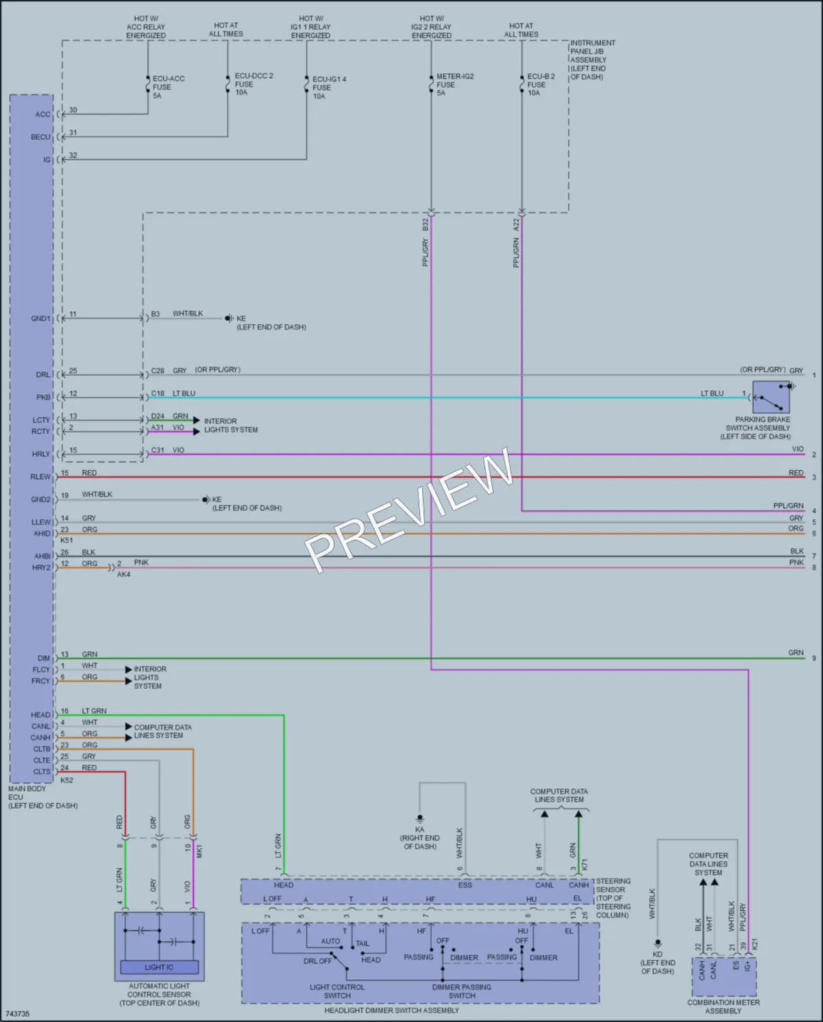 2021 Toyota Camry Headlights wiring diagram preview