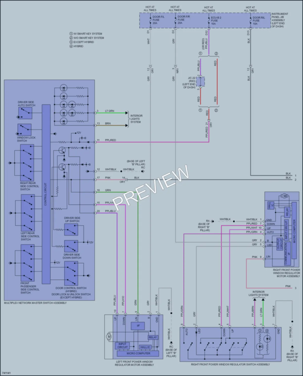 2021 Toyota Camry Power Windows wiring diagram preview