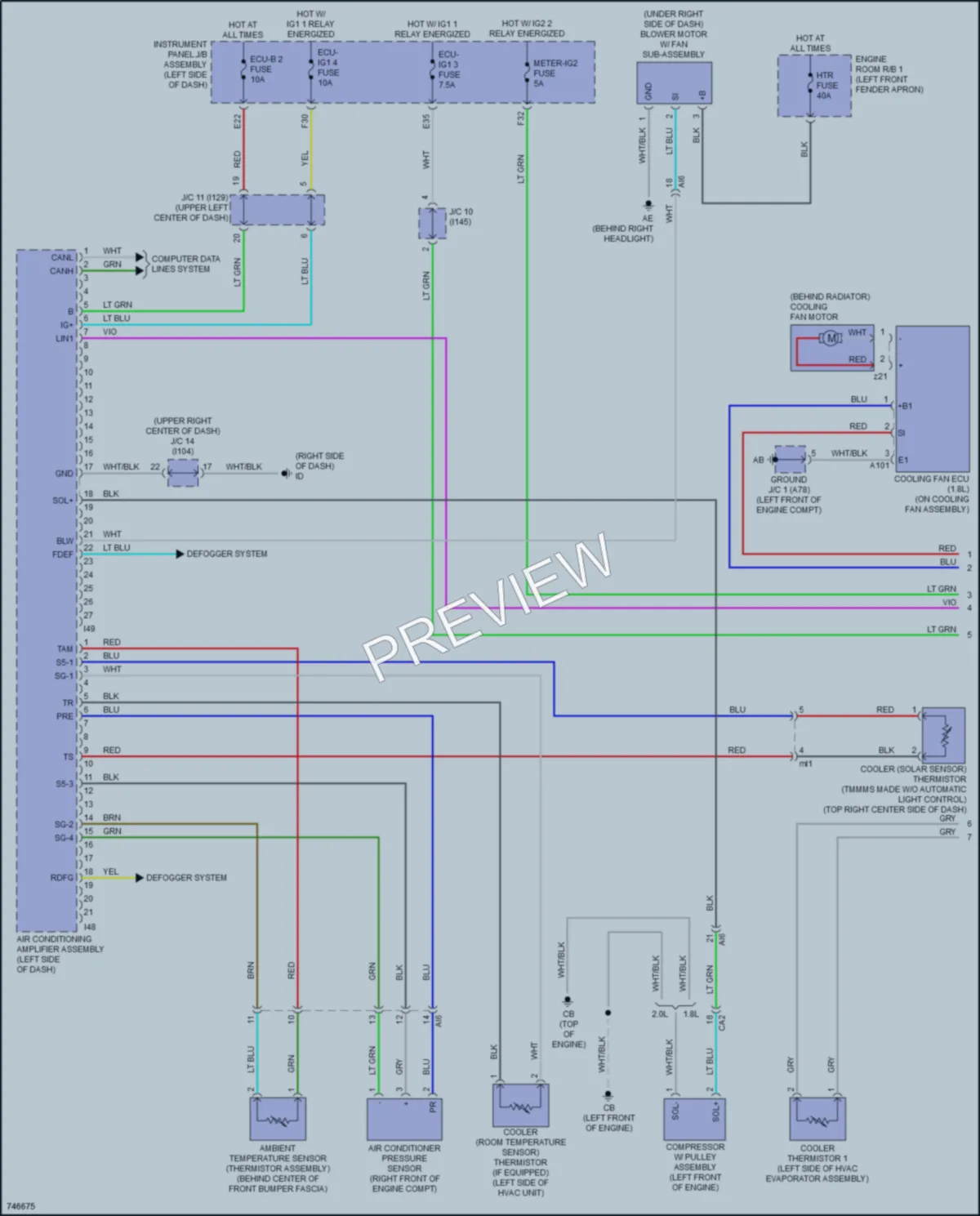 2021 Toyota Corolla Air Conditioning wiring diagram preview