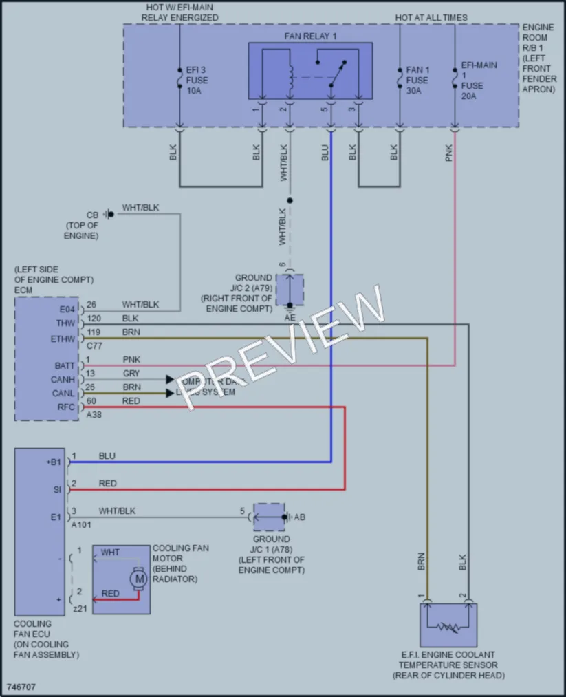2021 Toyota Corolla Cooling Fan wiring diagram preview