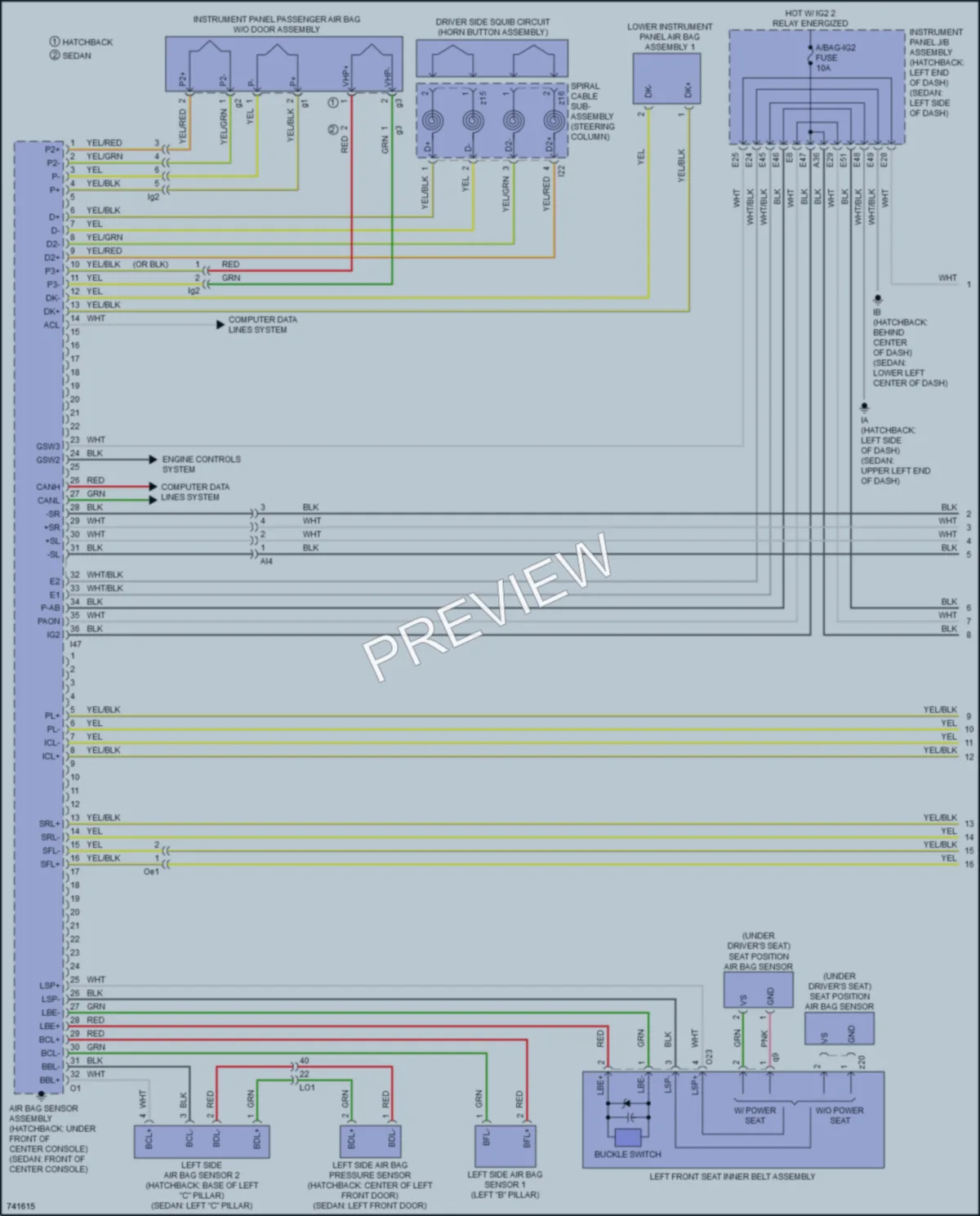 2021 Toyota Corolla Supplemental Restraints wiring diagram preview