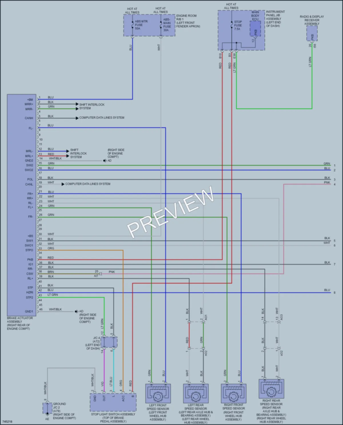2021 Toyota CorollaHybrid Anti Lock Brakes wiring diagram preview