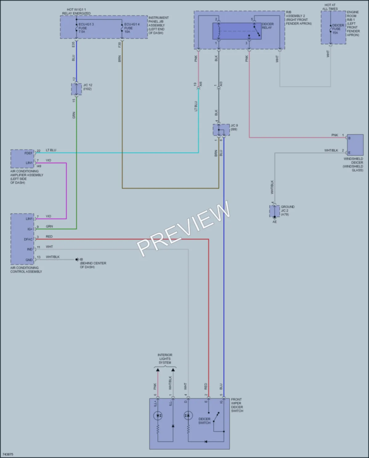 2021 Toyota CorollaHybrid Defoggers wiring diagram preview