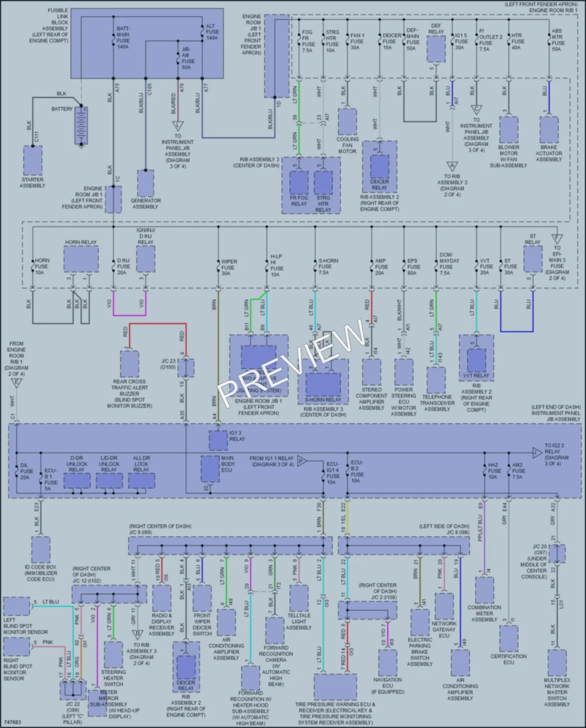 2021 Toyota CorollaHybrid Power Distribution wiring diagram preview