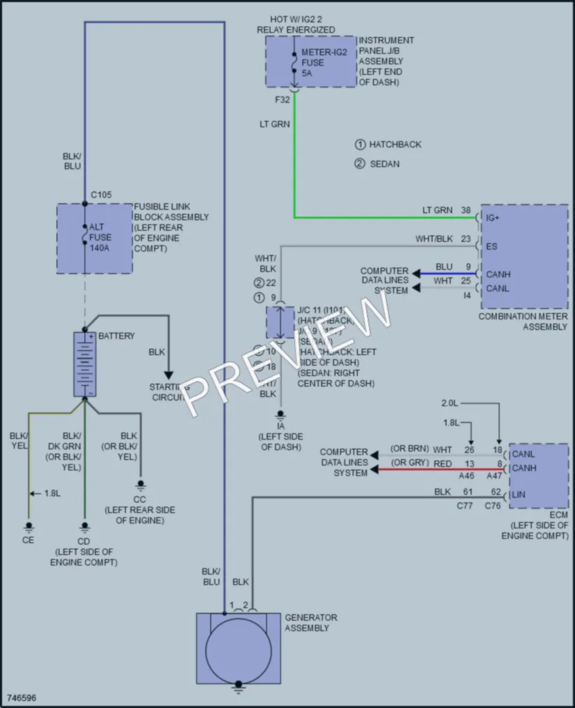 2021 Toyota CorollaHybrid Starting Charging wiring diagram preview