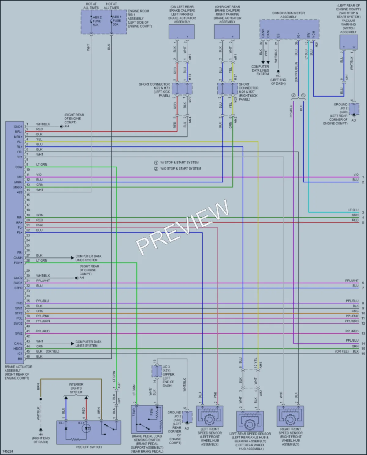 2021 Toyota Highlander Anti Lock Brakes wiring diagram preview