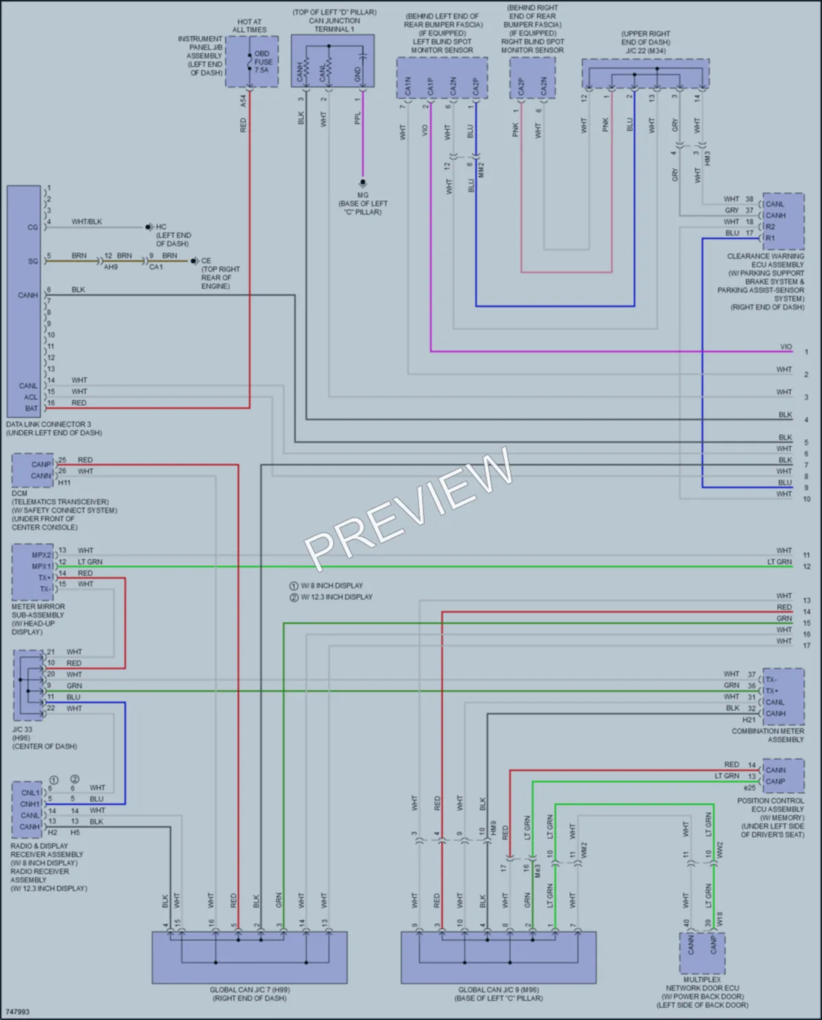 2021 Toyota Highlander Computer Data Lines wiring diagram preview
