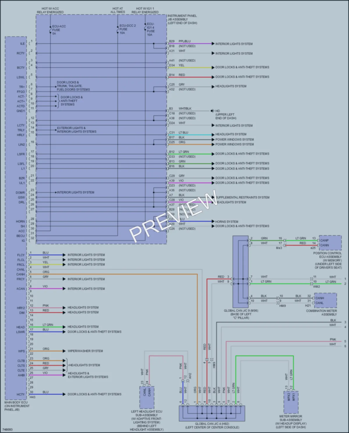 2021 Toyota HighlanderHybrid Body Control Modules wiring diagram preview