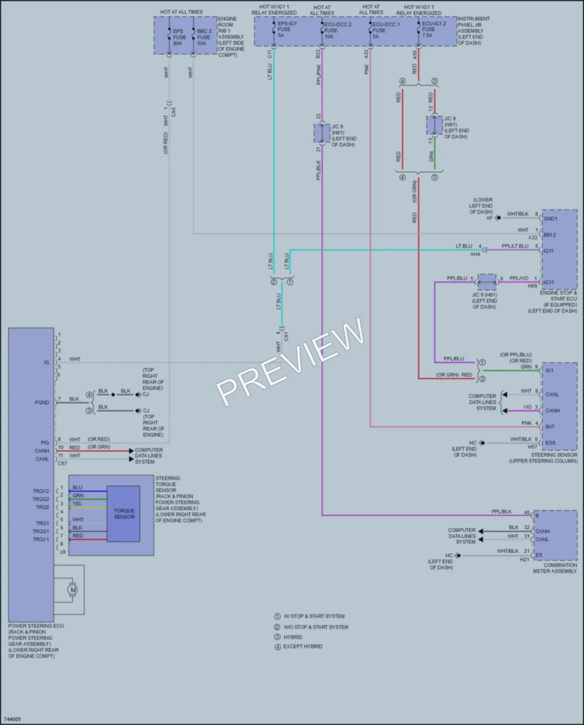 2021 Toyota HighlanderHybrid Electronic Power Steering wiring diagram preview