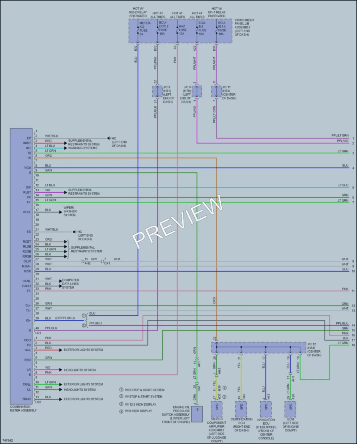 2021 Toyota HighlanderHybrid Instrument Cluster wiring diagram preview
