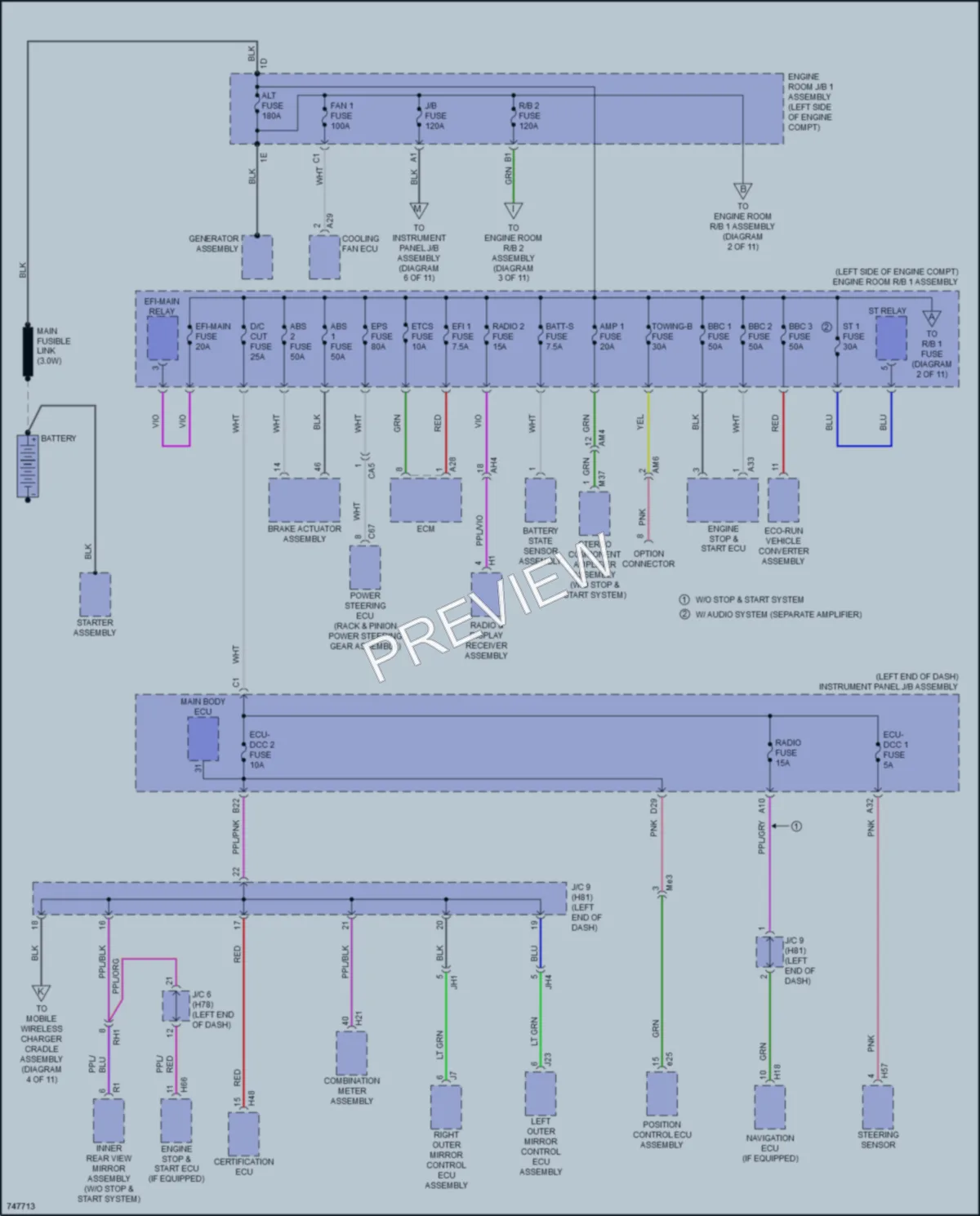 2021 Toyota HighlanderHybrid Power Distribution wiring diagram preview