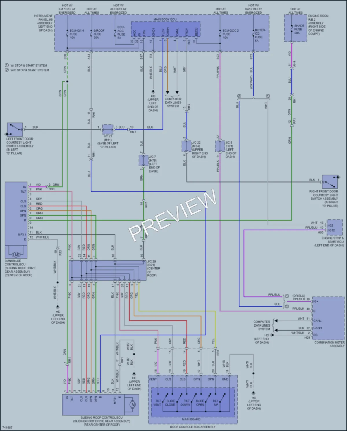 2021 Toyota HighlanderHybrid Power Top Sunroof wiring diagram preview