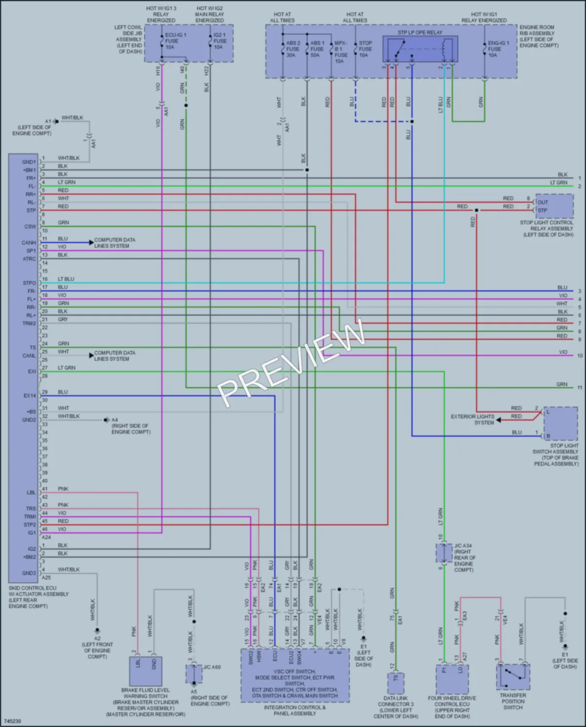 2021 Toyota LandCruiser Anti Lock Brakes wiring diagram preview