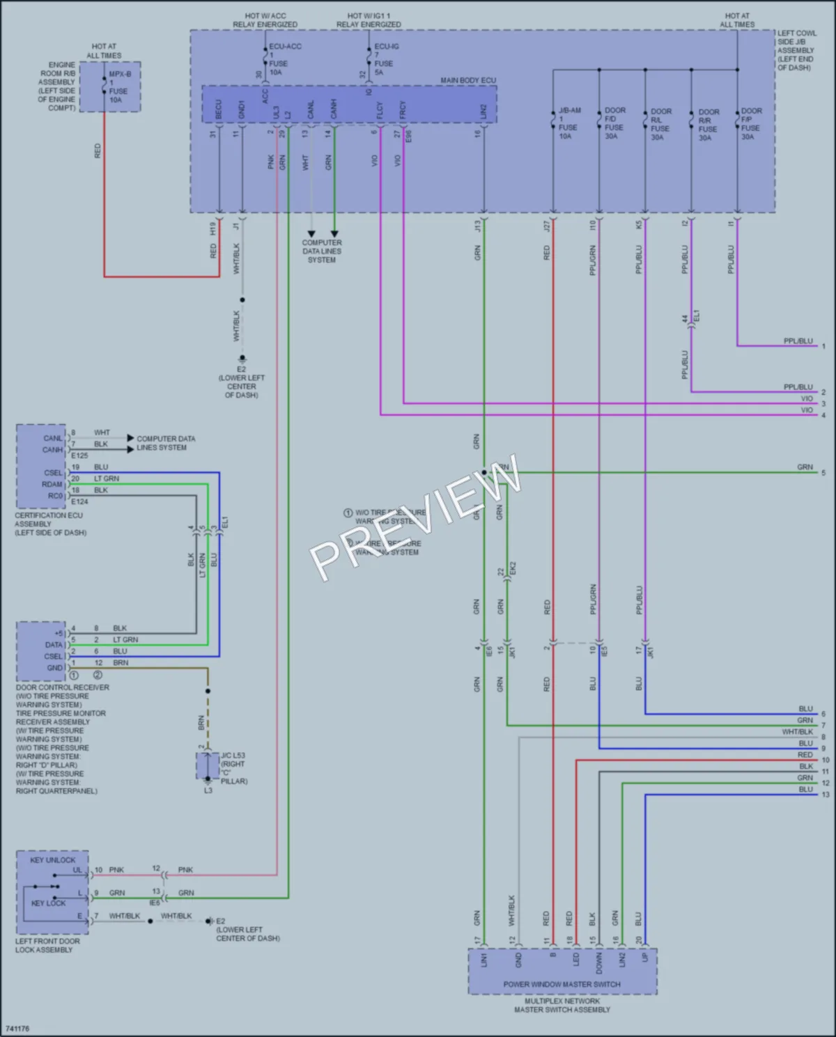 2021 Toyota LandCruiser Power Windows wiring diagram preview