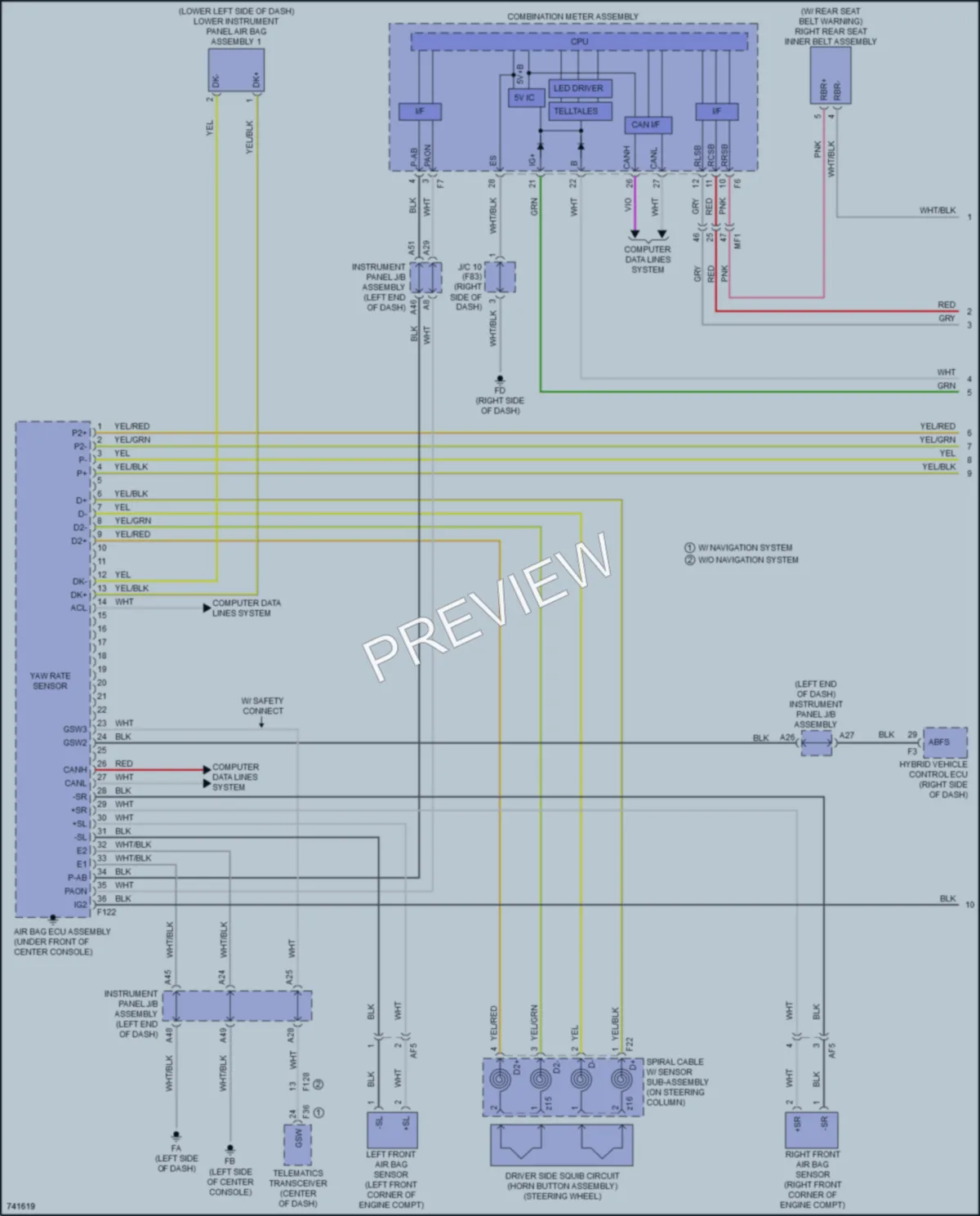 2021 Toyota 4Wd Supplemental Restraints wiring diagram preview