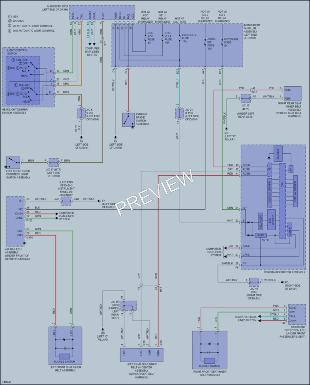 2021 Toyota 4Wd Warning Systems wiring diagram preview