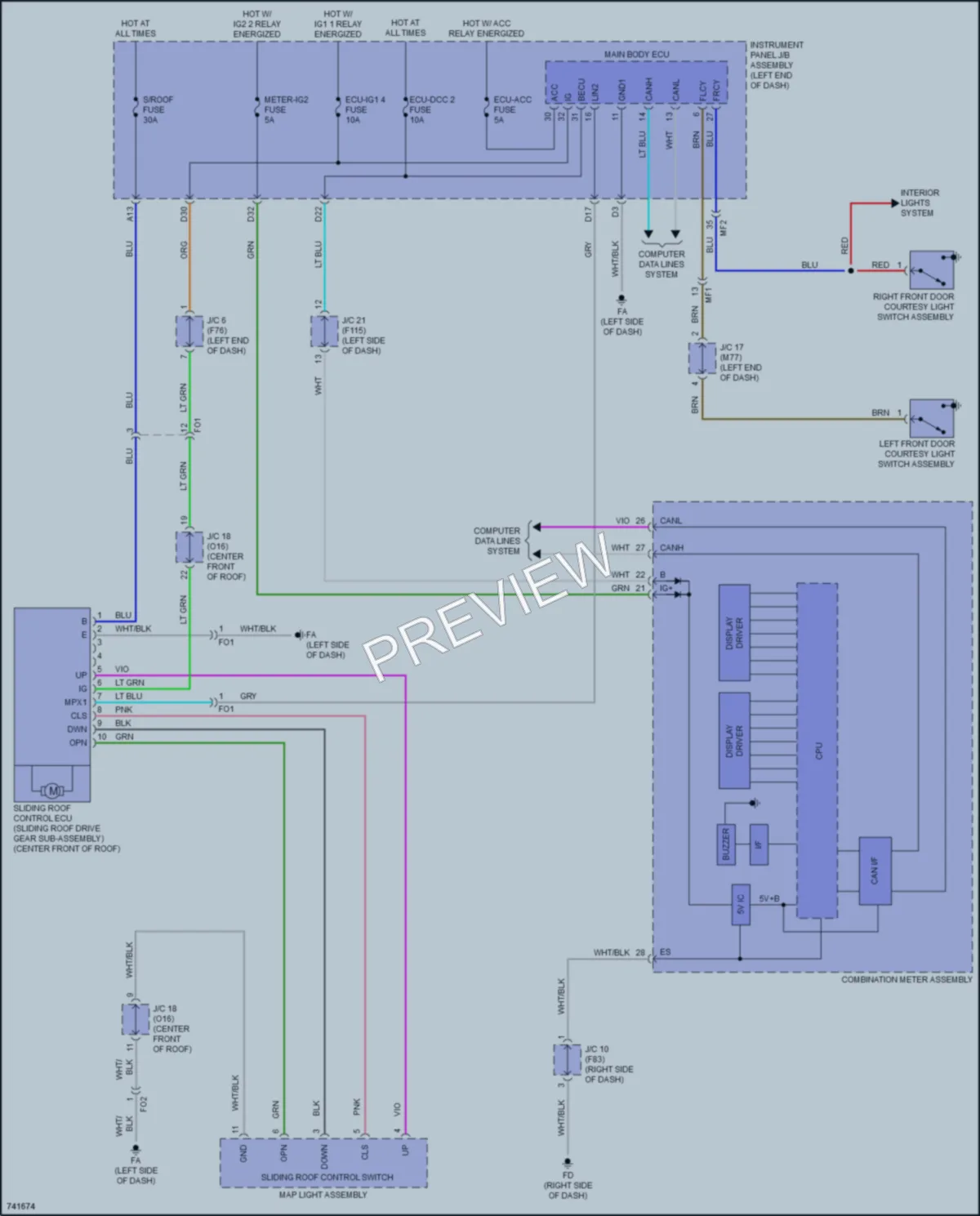 2021 Toyota Fwd Power Top Sunroof wiring diagram preview
