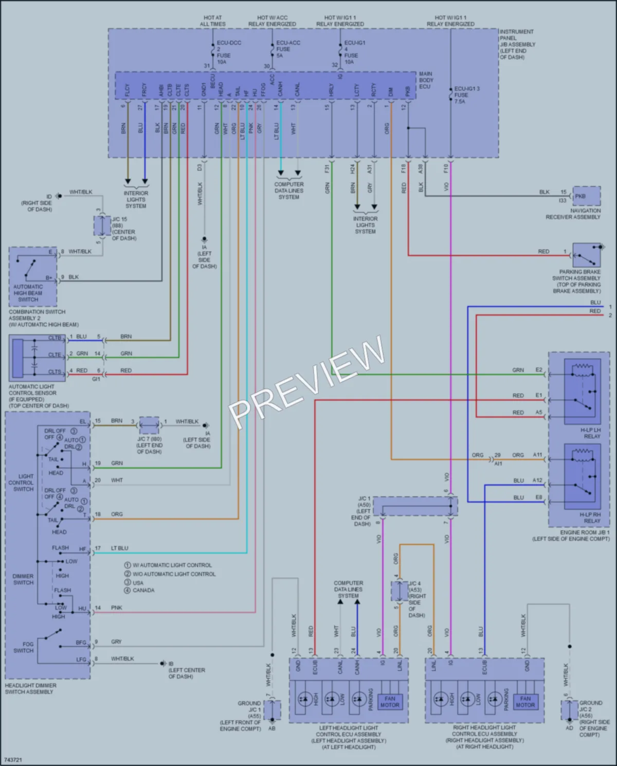 2021 Toyota PriusPrime Headlights wiring diagram preview