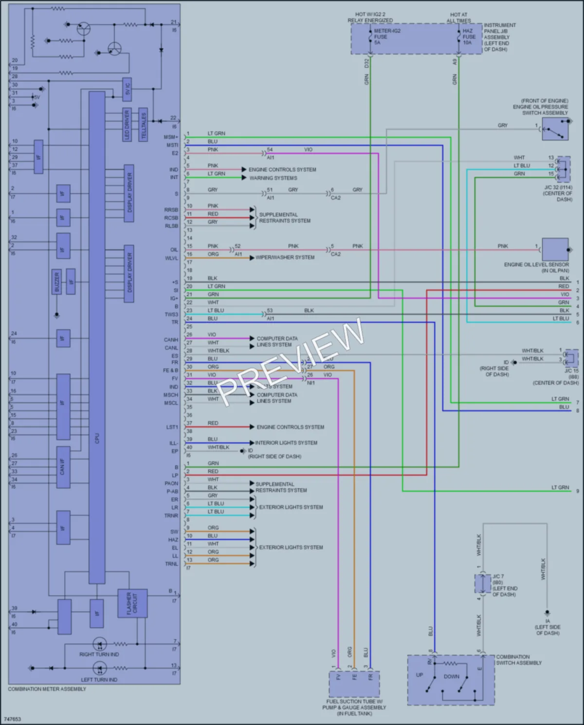 2021 Toyota PriusPrime Instrument Cluster wiring diagram preview