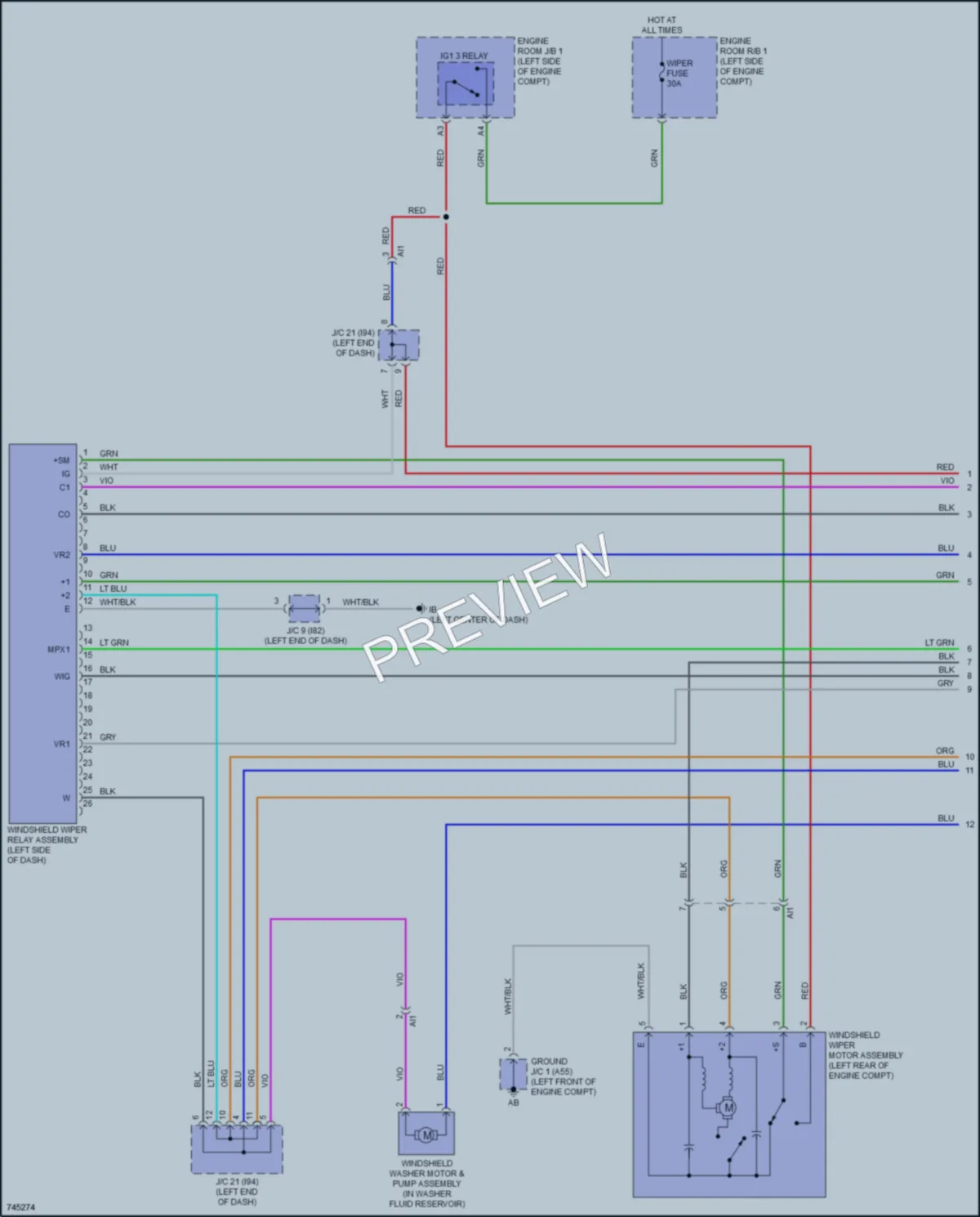 2021 Toyota PriusPrime Wiper Washer wiring diagram preview