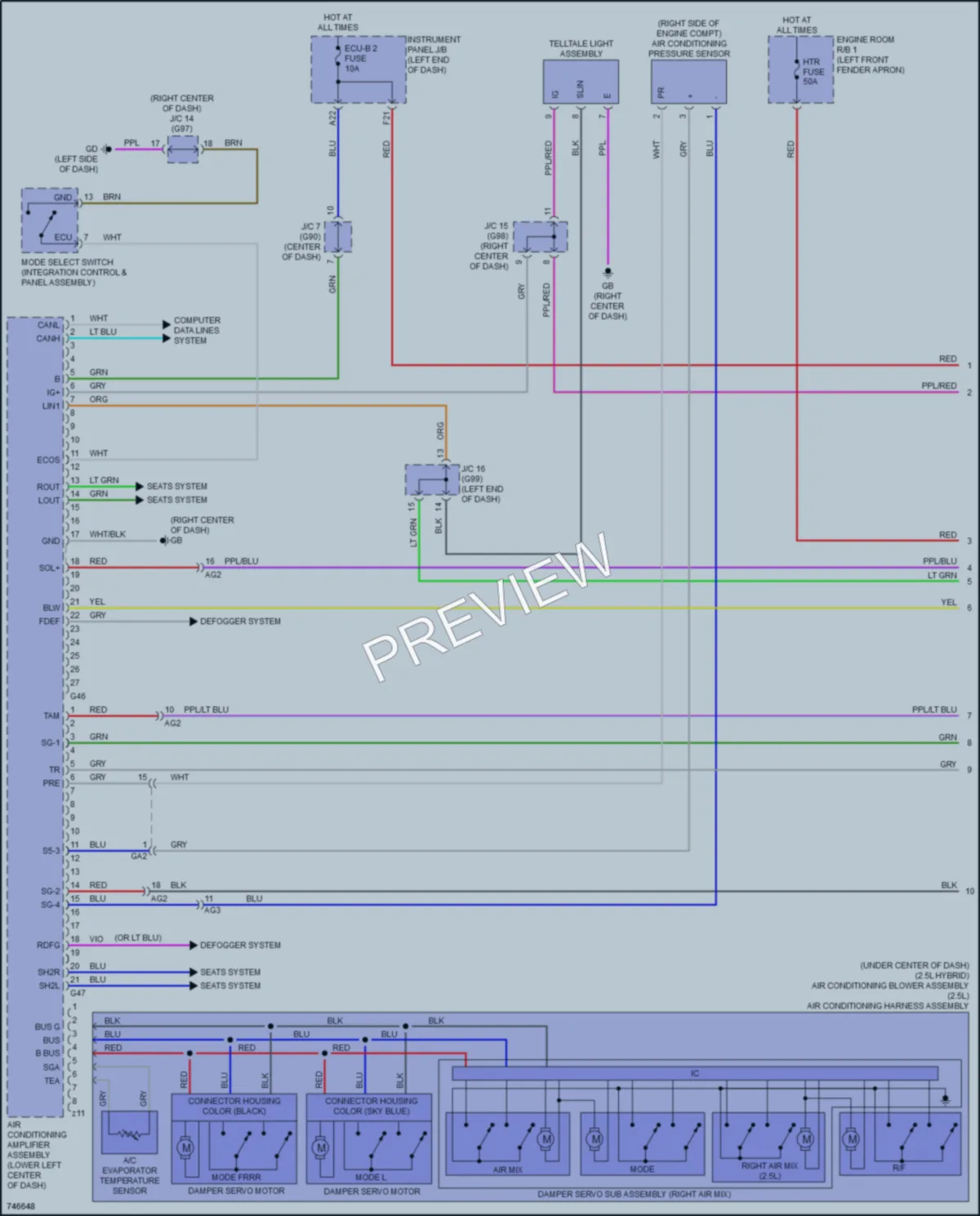 2021 Toyota RAV4 Air Conditioning wiring diagram preview
