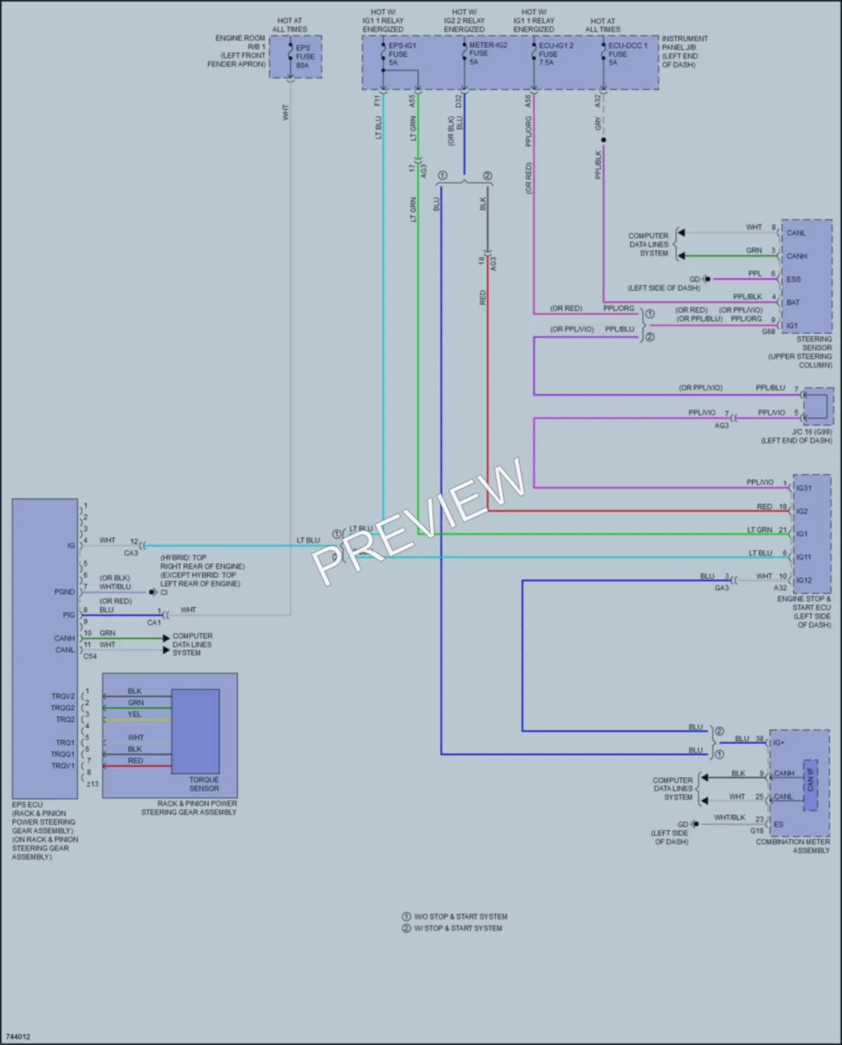 2021 Toyota RAV4 Electronic Power Steering wiring diagram preview