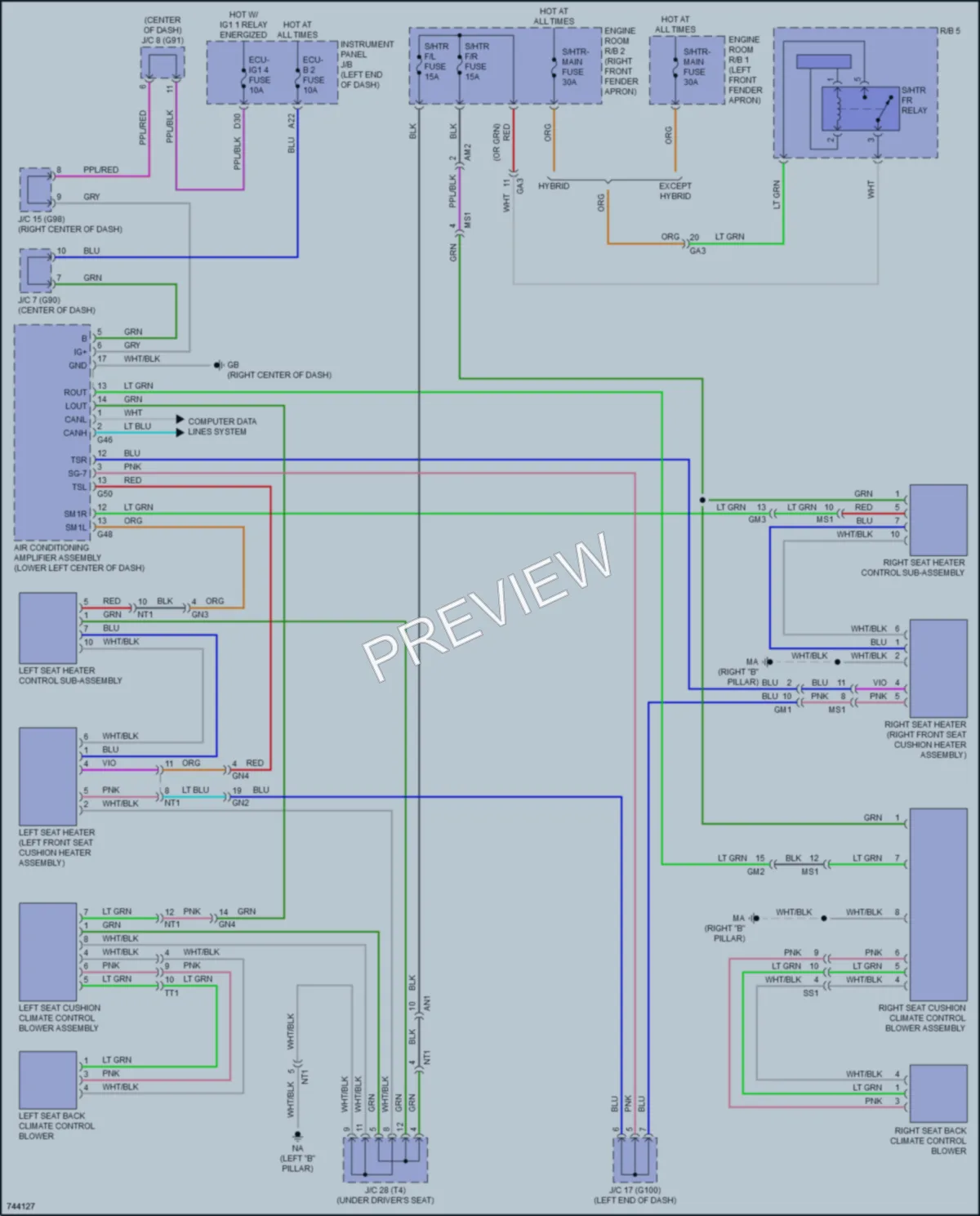 2021 Toyota RAV4 Power Seats wiring diagram preview