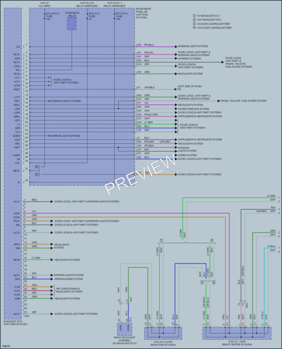 2021 Toyota RAV4Hybrid Body Control Modules wiring diagram preview