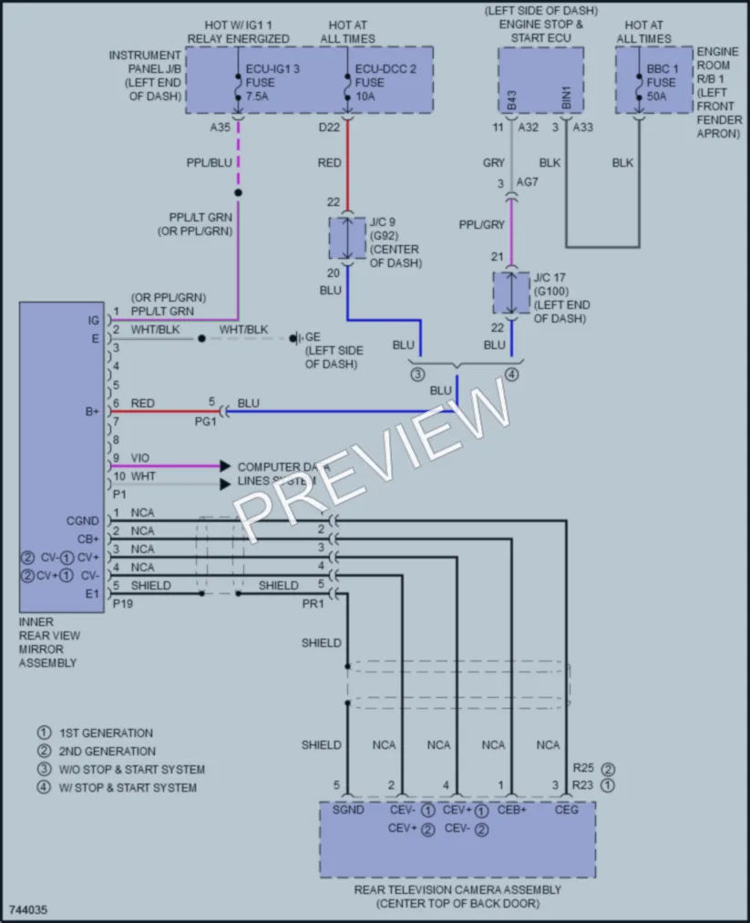 2021 Toyota RAV4Hybrid Power Mirrors wiring diagram preview