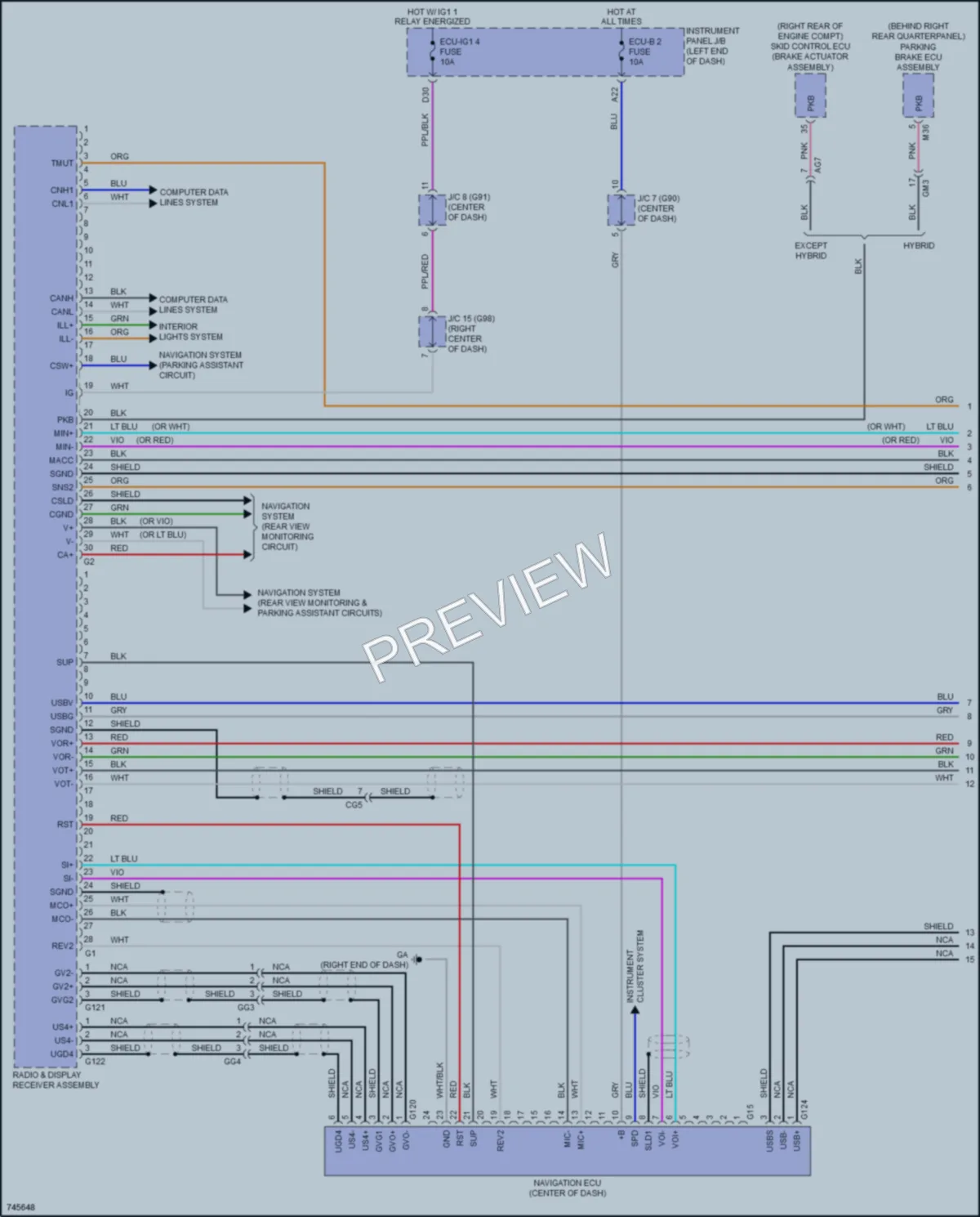 2021 Toyota RAV4Hybrid Radio wiring diagram preview
